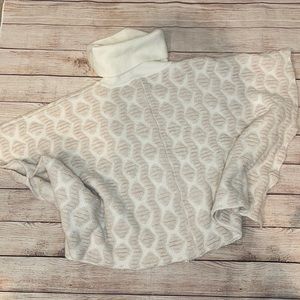 World Market One Size Thick Wool Cream and Tan Shrug Poncho